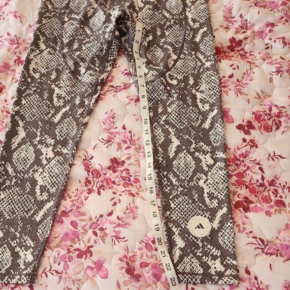Adidas STELLA MCCARTNEY Brown Cream Snake Print Leggings - Picture 7 of 10